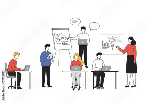 Business Team Brainstorming and Collaboration Meeting.