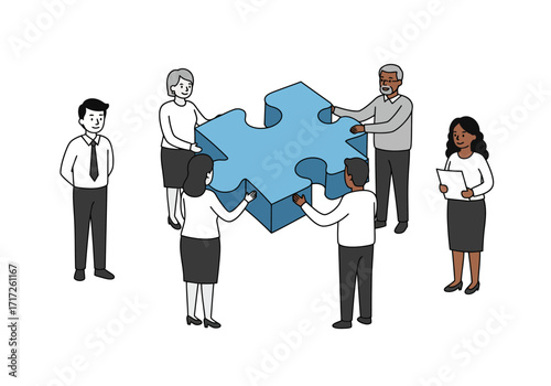 Diverse Team Collaborating on a Shared Project.