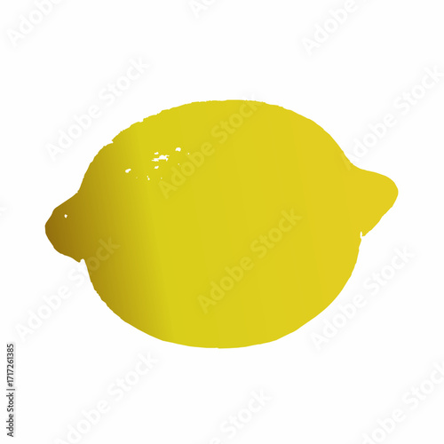 Lemon Silhouette Isolated on White Background