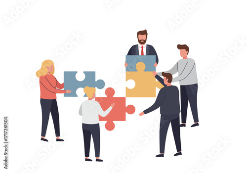 Team Building Puzzle Collaboration.