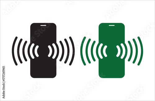 Smartphone Alert Illustration – Vibrating Phone and Digital Communication