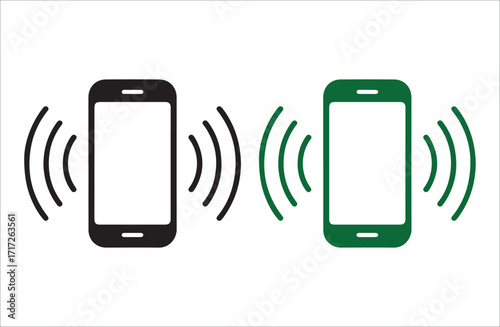 Smartphone Ringing Symbol – Vibrating Phone Communication Vector