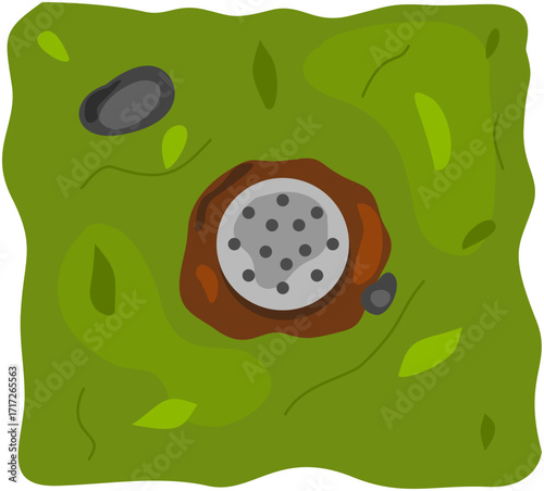 Top View Biopore Hole with Cover for Soil Aeration
