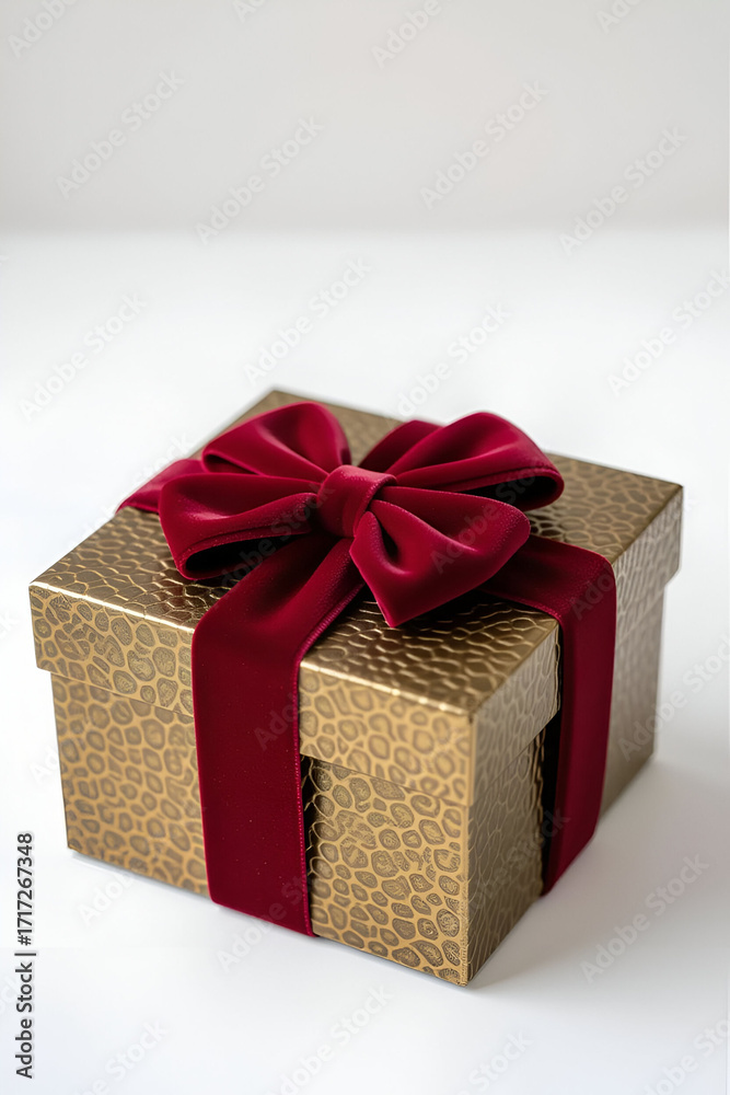 Obraz premium red gift box with ribbon