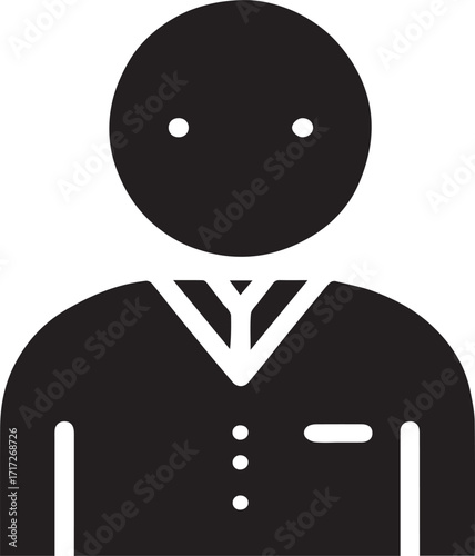 Silhouette of a professional person icon representing a businessman or employee in formal attire