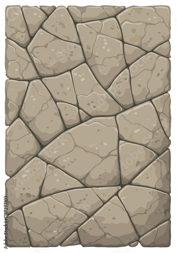 Irregular Grey Stone Pavement Texture Seamless Pattern of Cracked and Weathered Stones.
