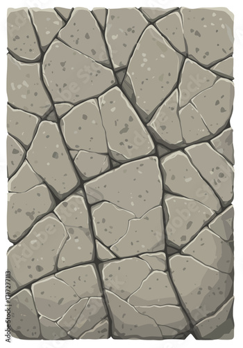 Irregular Grey Stone Texture Cracked and Weathered Rock Surface.