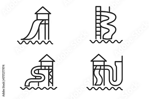 Toilet Thin Icons Collection with Editable Stroke, Perfect for Web, Books, Cards, and Apps. Vector Cartoon Illustration Set with Transparent Background, Ordered Set for Design Projects