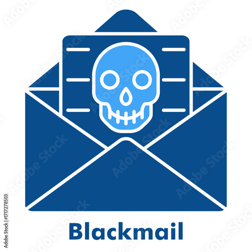 Blackmail Two Color Glyph Icon Vector Illustration