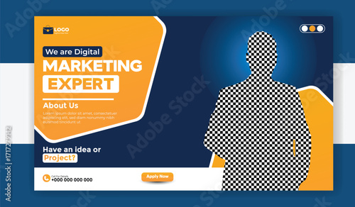 Digital marketing expert social media post template for business promotion campaign