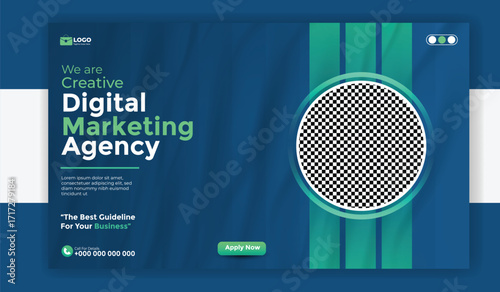 Creative digital marketing agency banner template with a modern and clean design