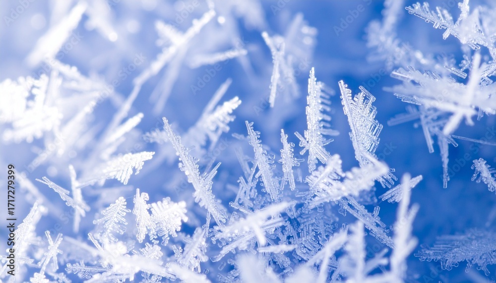 Obraz premium Abstract Blue Ice Crystals Macro Pattern