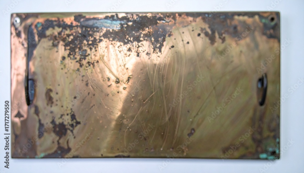 Fototapeta premium Dull Gray Tin Plate with Copper Patina