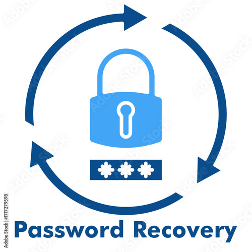 Password Recovery Two Color Glyph Icon Vector Illustration