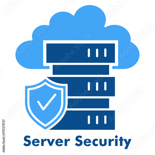 Server Security Two Color Glyph Icon Vector Illustration