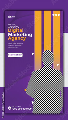 Creative digital marketing agency story design for social media promotion 