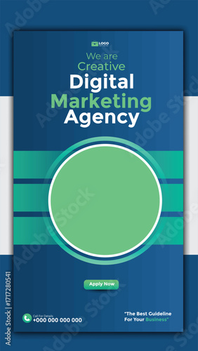 Creative digital marketing agency story design for social media promotion 