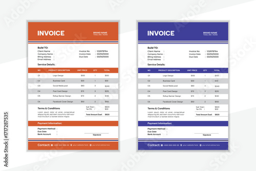 Invoice Design Template Clean and Professional .