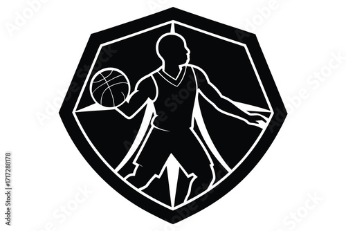 basketball player silhouette vector icon design