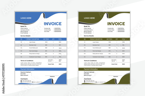 Invoice Design Template Clean and Professional .