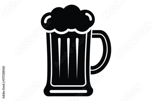 beer mug silhouette vector icon design