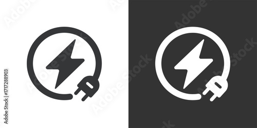Electric Charging. Solid glyph series icon