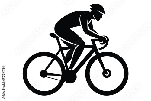 cyclist silhouette vector icon design