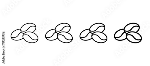 Coffee Beans Multiple Line Icon Element
