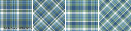 Autumn seamless plaid pattern set. tartan checkered fabric fashion texture background.