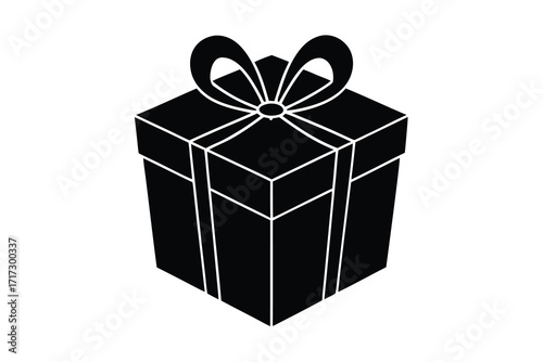 gift box silhouette vector icon design