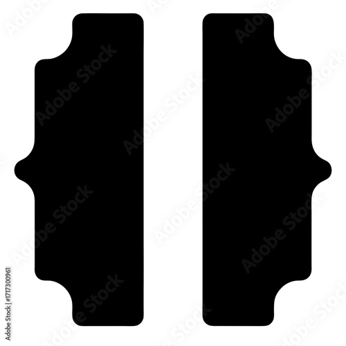 Curly Brackets Icon-Black silhouette icon of a pair of curly brackets, commonly used in programming, coding, and mathematics.