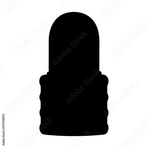 Lipstick Icon-Black silhouette icon of a lipstick tube, representing makeup, beauty, and cosmetics.