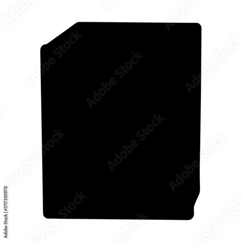 Memory Card Icon-Black silhouette icon of a memory card, commonly used for data storage in cameras, smartphones, and other electronic devices.