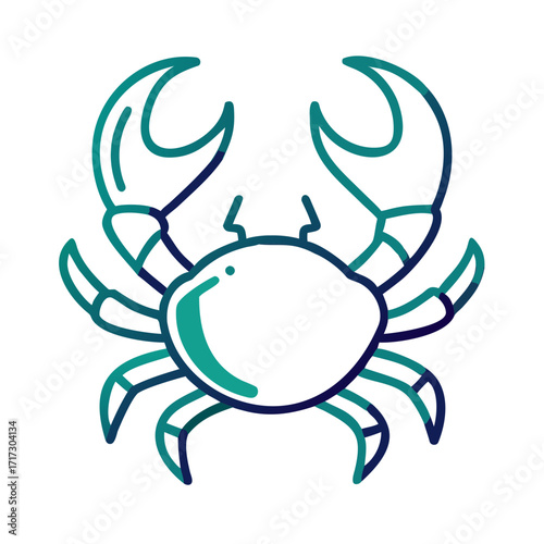 Colorful crab illustration in flat design style  