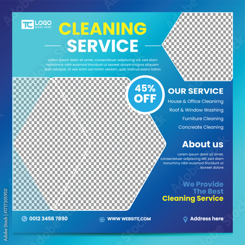 Vector set of design templates and elements for Cleaning Service in trendy linear style - Seamless patterns with linear icons related to Cleaning Service - Vector