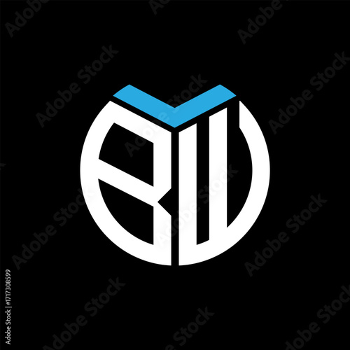  BW creative circle letter logo concept. BW letter design.