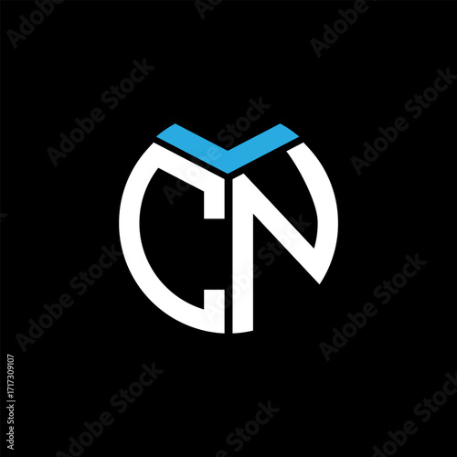  CN creative circle letter logo concept. CN letter design.