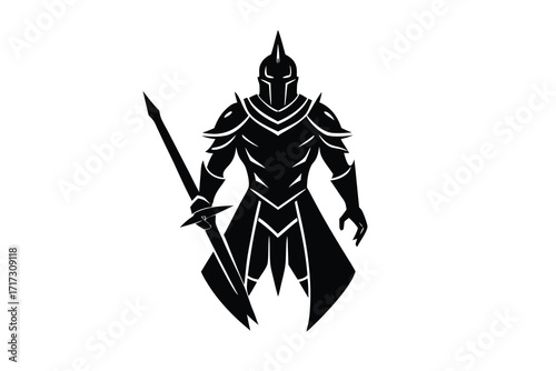knight silhouette vector icon design