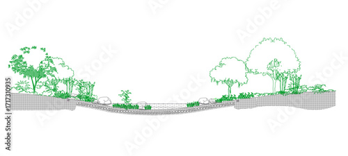 front View Vector Icons of Trees and Plants for Floor Plan and Architectural Design Projects	