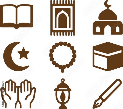 set of islamic icons