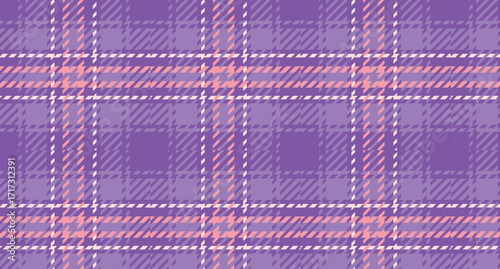 Purple Tartan Plaid Pattern Background. A seamless purple tartan plaid pattern suitable for fabric design, wallpapers, digital backgrounds, stationery, or fashion and textile mockups.