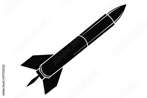 missile silhouette vector icon design