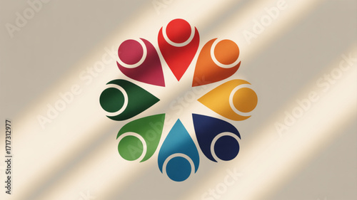 Colorful community collaboration hub logo design for social networking and global connection concept use 100