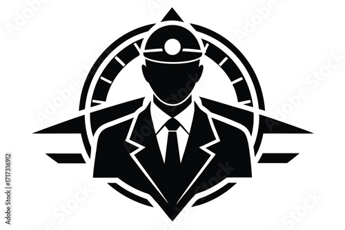 pilot silhouette vector icon design