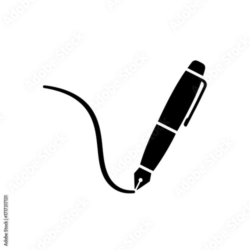 Fountain Pen Icon for Writing, Official Documents & Signatures