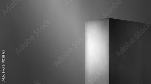 column. Minimalist architectural detail of a concrete column with soft light, highlighting abstract geometric beauty. real-estate listings.