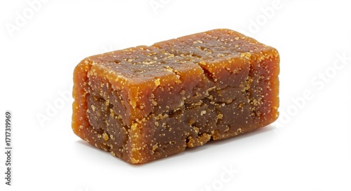 Isolated dulce de coco con panela Costa Rican rustic candy on white background for dessert or snack photography