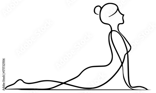 Silhouette of a woman doing yoga and asana