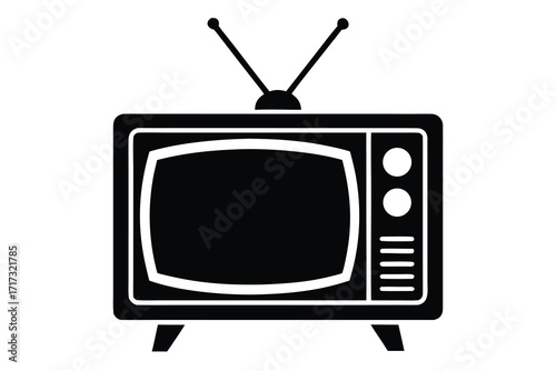 television silhouette vector icon design