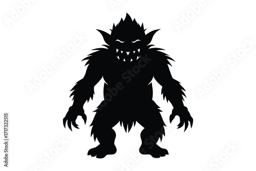 troll silhouette vector icon design